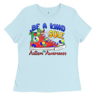 Baby Blue be a kind sole autism awareness Ladies Tee - MaliasSmallBusiness