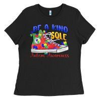 Black be a kind sole autism awareness Ladies Tee - MaliasSmallBusiness