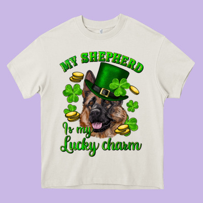 Heavy Core Tee st.patrick's day my shepherd is my lucky charm