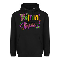 Black rollin' with my krewe mardi gras Heavyweight Hoodie - LillyAllenDesigns