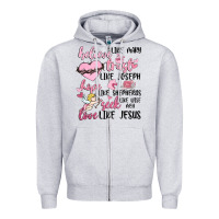 Heather Grey christian valentines Zipper Hoodie - MaliasSmallBusiness