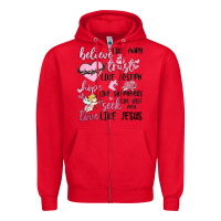 Red christian valentines Zipper Hoodie - MaliasSmallBusiness