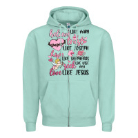 Seafoam christian valentines Zipper Hoodie - MaliasSmallBusiness