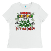 White farm fresh christmas trees Ladies Tee - MaliasSmallBusiness