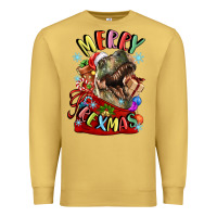 Antique Gold t rex merry rexmas Premium Sweatshirt - LillyAllenDesigns