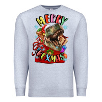Heather Grey t rex merry rexmas Premium Sweatshirt - LillyAllenDesigns