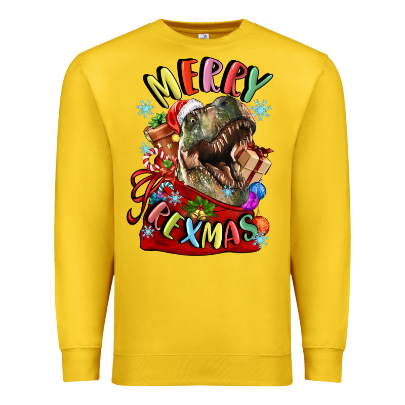 T Rex Merry Rexmas Premium Sweatshirt by LillyAllenDesigns | Teevron