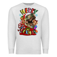 Oatmeal Heather t rex merry rexmas Premium Sweatshirt - LillyAllenDesigns