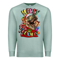 Seafoam t rex merry rexmas Premium Sweatshirt - LillyAllenDesigns