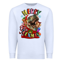 White t rex merry rexmas Premium Sweatshirt - LillyAllenDesigns