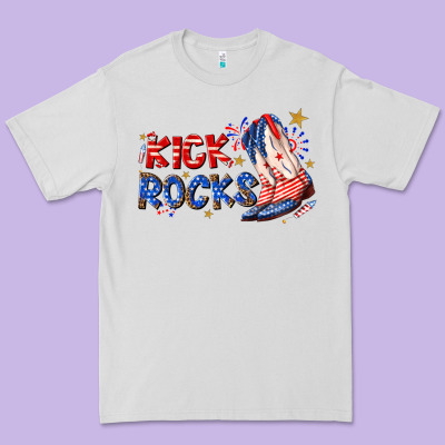Premium Tee kick rocks cowboy boots fourth of july