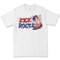 White kick rocks cowboy boots fourth of july Premium Tee - texasbilliewilder