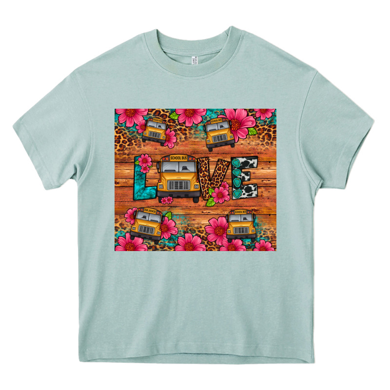 Love School Bus Leopard Heavy Core Tee by Artiststas | Teevron