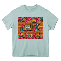Arona love school bus leopard Heavy Core Tee - Artiststas