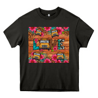 Asphalt love school bus leopard Heavy Core Tee - Artiststas
