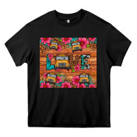Black love school bus leopard Heavy Core Tee - Artiststas