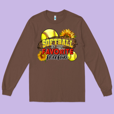 Softball Is My Favorite Season Long Sleeve Tee Designed By Lillyallendesigns
