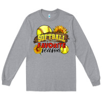 Heather Grey Softball Is My Favorite Season Long Sleeve Tee - LillyAllenDesigns