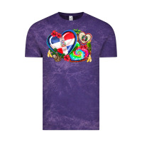 Cloud Purple western leopard  dominican republic  hearts Vintage Tee - AdoDesignShop