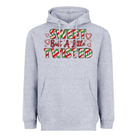 Heather Grey sweet but a little twisted Heavyweight Hoodie - LillyAllenDesigns