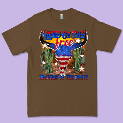 Premium Tee land of the free because of the brave