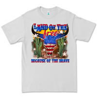 Dove Grey land of the free because of the brave Premium Tee - texasbilliewilder