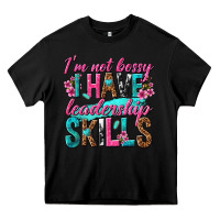 Black im not bossy i have leadership skills Heavy Core Tee - texasbilliewilder