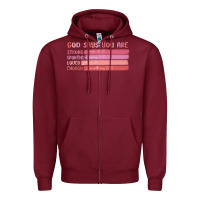 Burgundy god says you are Zipper Hoodie - MaliasSmallBusiness