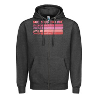 Charcoal Heather god says you are Zipper Hoodie - MaliasSmallBusiness