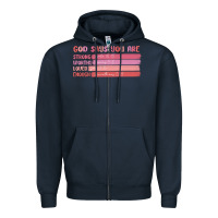Navy god says you are Zipper Hoodie - MaliasSmallBusiness