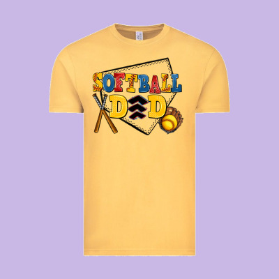 Softball Dad Vintage Tee Designed By Adodesignshop