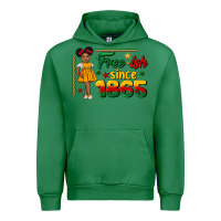 Emerald free ish since 1865 black girl peekaboo juneteenth Urban Hoodie - CowGirlArtShop