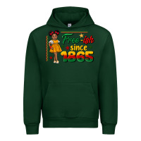 Forest Green free ish since 1865 black girl peekaboo juneteenth Urban Hoodie - CowGirlArtShop