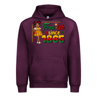 Mauve Wine free ish since 1865 black girl peekaboo juneteenth Urban Hoodie - CowGirlArtShop