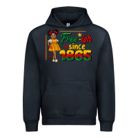 Navy free ish since 1865 black girl peekaboo juneteenth Urban Hoodie - CowGirlArtShop