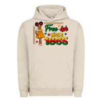 Pigment French Oak free ish since 1865 black girl peekaboo juneteenth Urban Hoodie - CowGirlArtShop