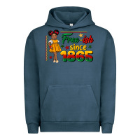 Pigment Midnight Navy free ish since 1865 black girl peekaboo juneteenth Urban Hoodie - CowGirlArtShop