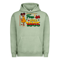 Pigment Oil Green free ish since 1865 black girl peekaboo juneteenth Urban Hoodie - CowGirlArtShop