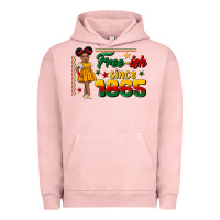 Free Ish Since 1865 Black Girl Peekaboo Juneteenth Urban Hoodie | Teevron