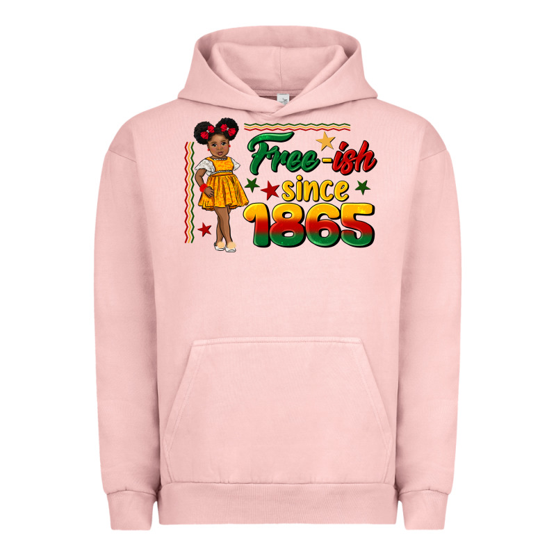 Free Ish Since 1865 Black Girl Peekaboo Juneteenth Urban Hoodie by CowGirlArtShop | Teevron