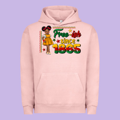 Free Ish Since 1865 Black Girl Peekaboo Juneteenth Urban Hoodie Designed By Cowgirlartshop
