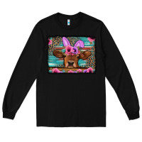 Black easter floral leopard cow Long Sleeve Tee - Jasminsmagicworld