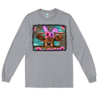 Heather Grey easter floral leopard cow Long Sleeve Tee - Jasminsmagicworld