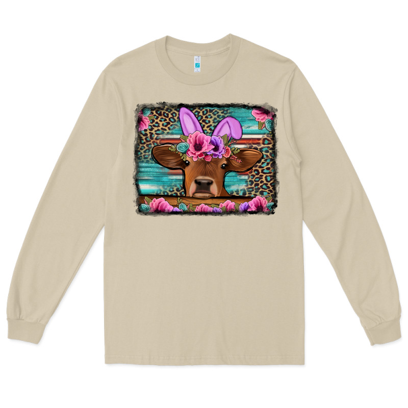 Easter Floral Leopard Cow Long Sleeve Tee by Jasminsmagicworld | Teevron