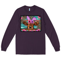 Plum easter floral leopard cow Long Sleeve Tee - Jasminsmagicworld