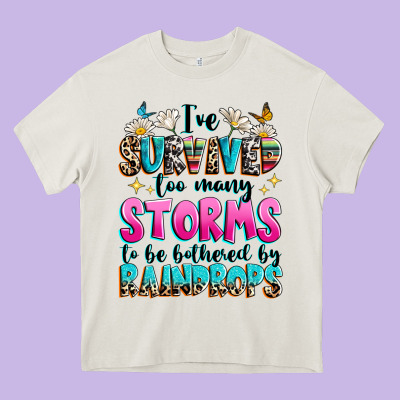Ive Survived Too Many Storms To Be Bothered By Raindrops Heavy Core Tee Designed By Texasbilliewilder