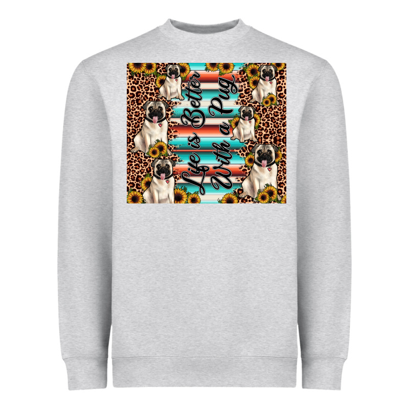 Life Is Better With A Pug Heavyweight Sweatshirt by JahusDesignShop | Teevron