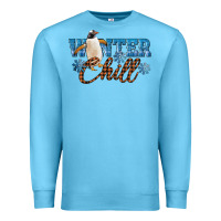 Ocean Blue Winter Chill Penguin Premium Sweatshirt - LillyAllenDesigns
