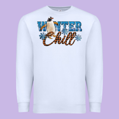 Winter Chill Penguin Premium Sweatshirt Designed By Lillyallendesigns