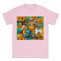 Bubblegum Pink sunflowers and cowboy boots with cowhide and glitter tumbler Classic Tee - Artiststas